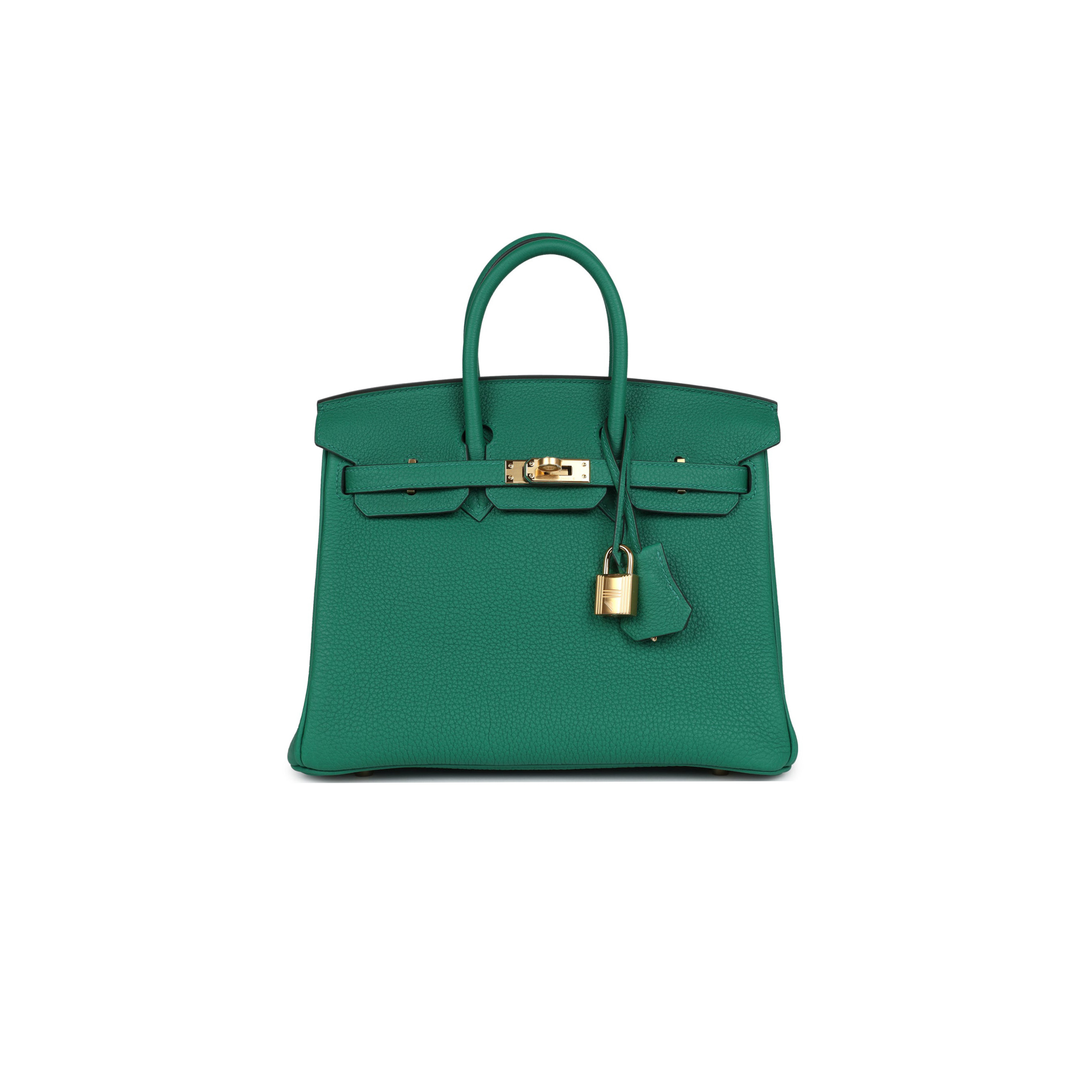 HERMÈS BIRKIN 25 TOGO LEATHER VELVET GREEN GOLD BUCKLE BAG BK30U4EPSS (25*20*13cm)